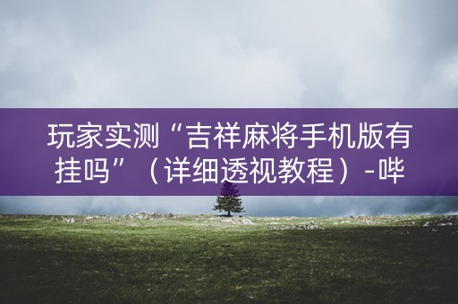 玩家实测“吉祥麻将手机版有挂吗”（详细透视教程）-哔哩哔哩
