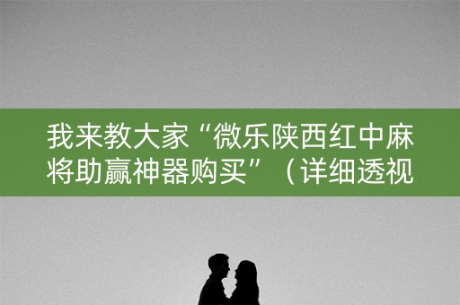 我来教大家“微乐陕西红中麻将助赢神器购买”（详细透视教程）-哔哩哔哩