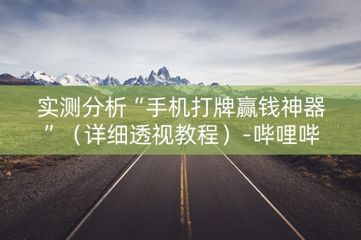 实测分析“手机打牌赢钱神器”（详细透视教程）-哔哩哔哩
