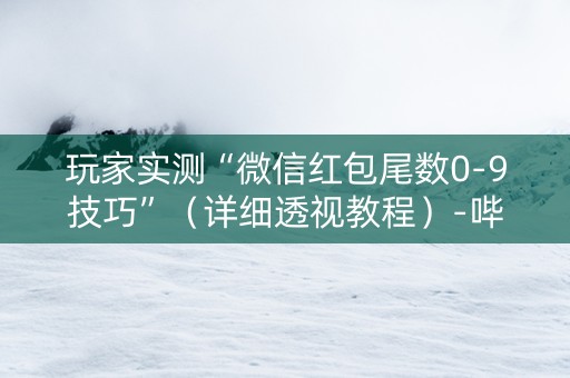 玩家实测“微信红包尾数0-9技巧”（详细透视教程）-哔哩哔哩
