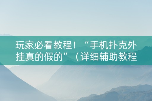 玩家必看教程！“手机扑克外挂真的假的”（详细辅助教程）-哔哩哔哩