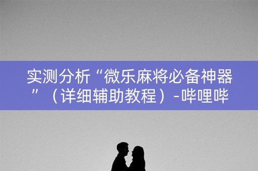 实测分析“微乐麻将必备神器”（详细辅助教程）-哔哩哔哩