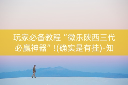 玩家必备教程“微乐陕西三代必赢神器”!(确实是有挂)-知乎