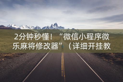 2分钟秒懂！“微信小程序微乐麻将修改器”（详细开挂教程）-哔哩哔哩