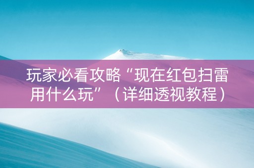 玩家必看攻略“现在红包扫雷用什么玩”（详细透视教程）-哔哩哔哩