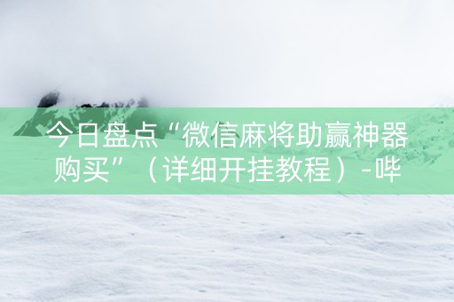 今日盘点“微信麻将助赢神器购买”（详细开挂教程）-哔哩哔哩