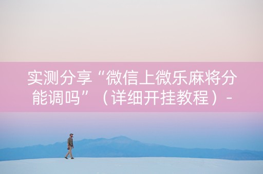 实测分享“微信上微乐麻将分能调吗”（详细开挂教程）-哔哩哔哩