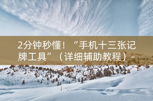 2分钟秒懂！“手机十三张记牌工具”（详细辅助教程）-哔哩哔哩