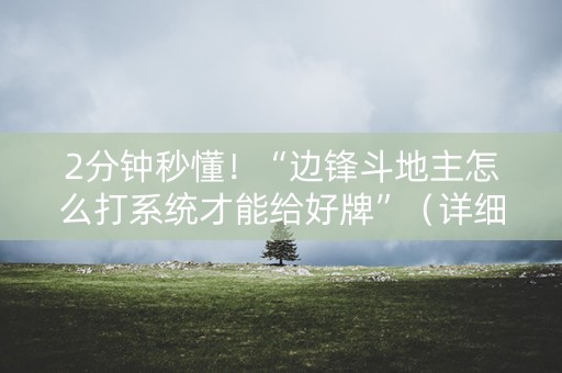 2分钟秒懂！“边锋斗地主怎么打系统才能给好牌”（详细开挂教程）-哔哩哔哩