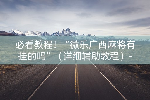 必看教程！“微乐广西麻将有挂的吗”（详细辅助教程）-哔哩哔哩