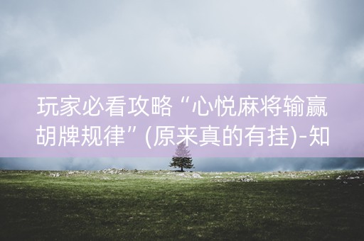 玩家必看攻略“心悦麻将输赢胡牌规律”(原来真的有挂)-知乎