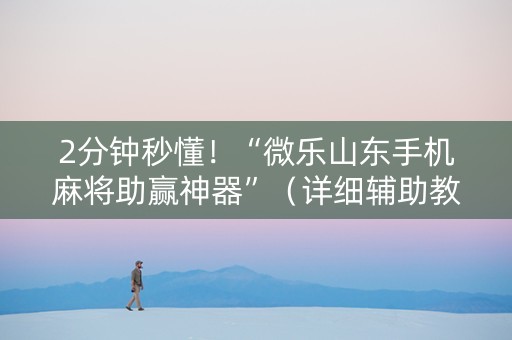 2分钟秒懂！“微乐山东手机麻将助赢神器”（详细辅助教程）-哔哩哔哩