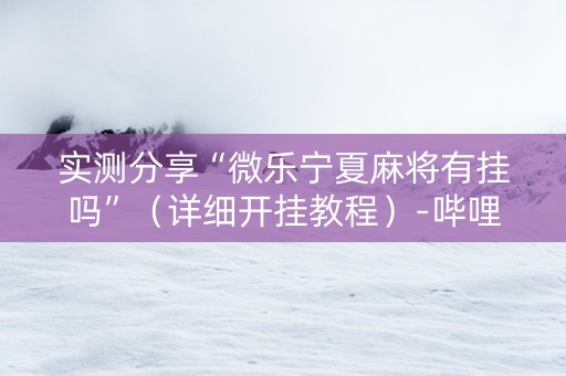实测分享“微乐宁夏麻将有挂吗”（详细开挂教程）-哔哩哔哩