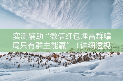 实测辅助“微信红包埋雷群骗局只有群主能赢”（详细透视教程）-哔哩哔哩