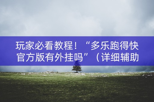 玩家必看教程！“多乐跑得快官方版有外挂吗”（详细辅助教程）-哔哩哔哩