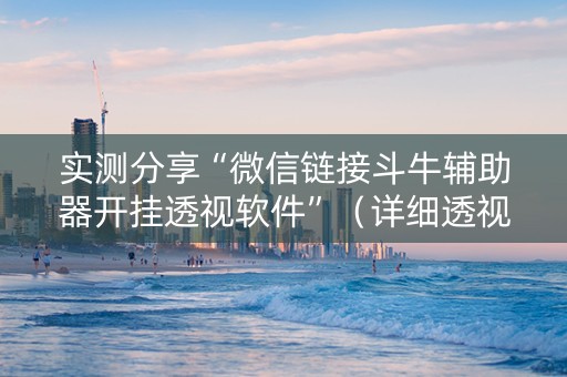 实测分享“微信链接斗牛辅助器开挂透视软件”（详细透视教程）-哔哩哔哩