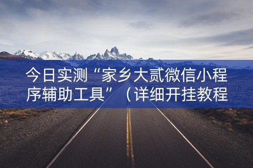 今日实测“家乡大贰微信小程序辅助工具”（详细开挂教程）-哔哩哔哩