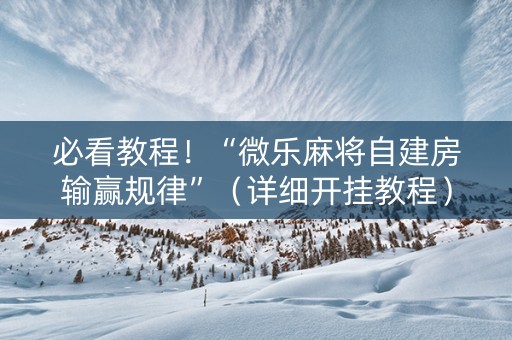 必看教程！“微乐麻将自建房输赢规律”（详细开挂教程）-哔哩哔哩