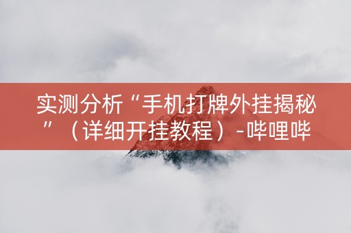 实测分析“手机打牌外挂揭秘”（详细开挂教程）-哔哩哔哩