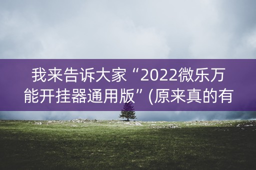 我来告诉大家“2022微乐万能开挂器通用版”(原来真的有挂)-知乎