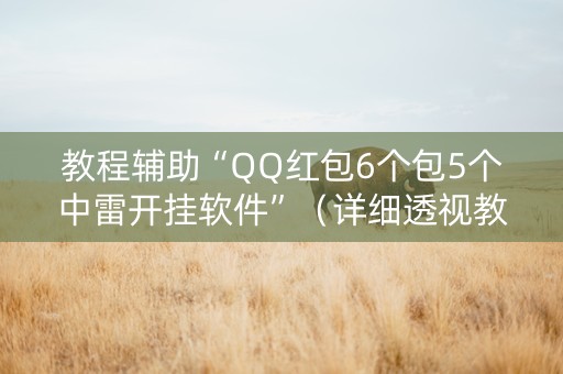 教程辅助“QQ红包6个包5个中雷开挂软件”（详细透视教程）-哔哩哔哩