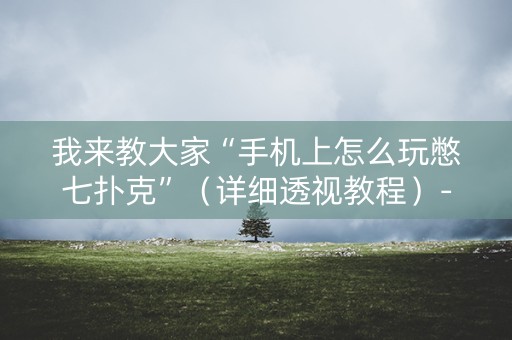 我来教大家“手机上怎么玩憋七扑克”（详细透视教程）-哔哩哔哩