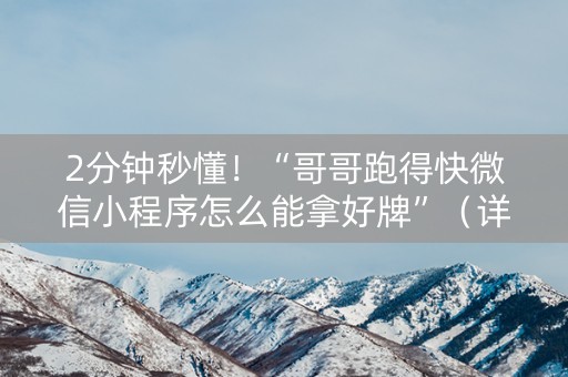 2分钟秒懂！“哥哥跑得快微信小程序怎么能拿好牌”（详细透视教程）-哔哩哔哩