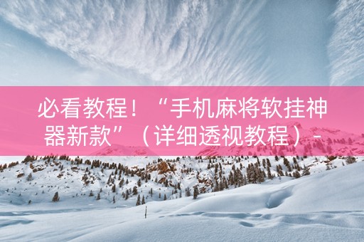必看教程！“手机麻将软挂神器新款”（详细透视教程）-哔哩哔哩