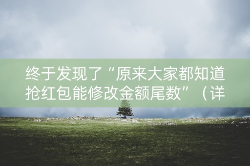 终于发现了“原来大家都知道抢红包能修改金额尾数”（详细透视教程）-哔哩哔哩