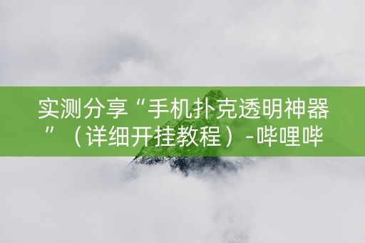 实测分享“手机扑克透明神器”（详细开挂教程）-哔哩哔哩