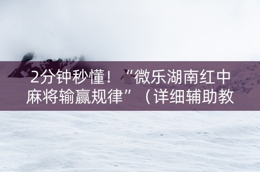 2分钟秒懂！“微乐湖南红中麻将输赢规律”（详细辅助教程）-哔哩哔哩