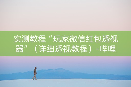 实测教程“玩家微信红包透视器”（详细透视教程）-哔哩哔哩