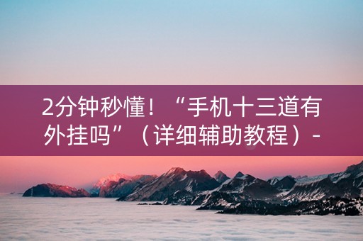 2分钟秒懂！“手机十三道有外挂吗”（详细辅助教程）-哔哩哔哩