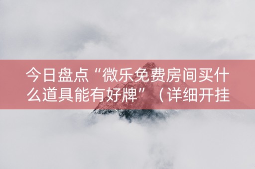 今日盘点“微乐免费房间买什么道具能有好牌”（详细开挂教程）-哔哩哔哩