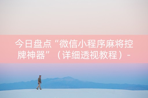 今日盘点“微信小程序麻将控牌神器”（详细透视教程）-哔哩哔哩