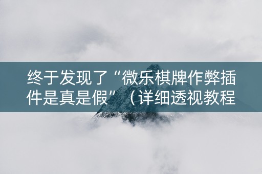 终于发现了“微乐棋牌作弊插件是真是假”（详细透视教程）-哔哩哔哩