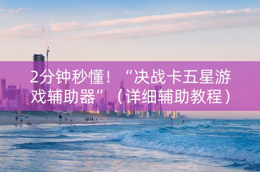 2分钟秒懂！“决战卡五星游戏辅助器”（详细辅助教程）-哔哩哔哩