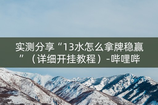 实测分享“13水怎么拿牌稳赢”（详细开挂教程）-哔哩哔哩
