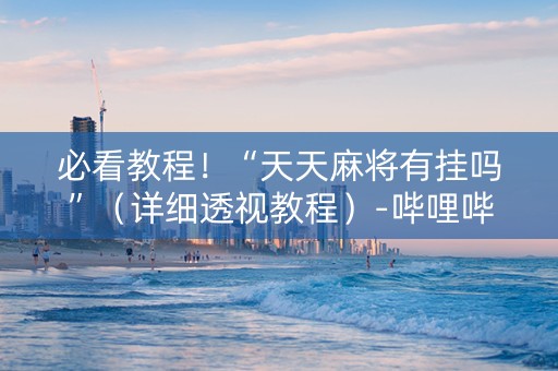 必看教程！“天天麻将有挂吗”（详细透视教程）-哔哩哔哩