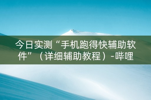 今日实测“手机跑得快辅助软件”（详细辅助教程）-哔哩哔哩