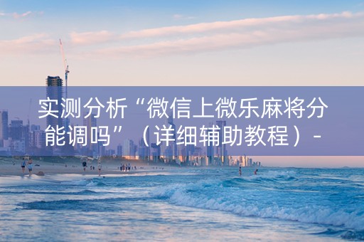 实测分析“微信上微乐麻将分能调吗”（详细辅助教程）-哔哩哔哩