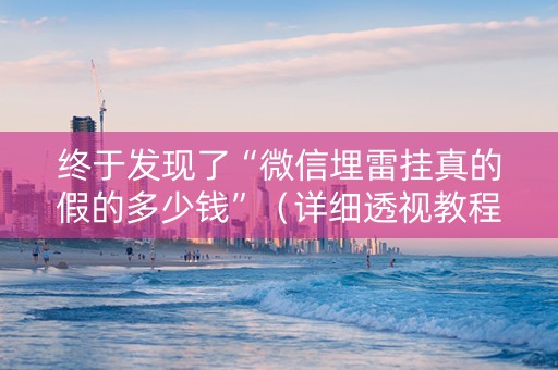 终于发现了“微信埋雷挂真的假的多少钱”（详细透视教程）-哔哩哔哩