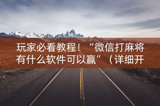 玩家必看教程！“微信打麻将有什么软件可以赢”（详细开挂教程）-哔哩哔哩