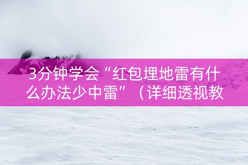 3分钟学会“红包埋地雷有什么办法少中雷”（详细透视教程）-哔哩哔哩
