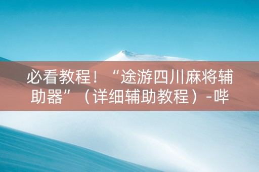 必看教程！“途游四川麻将辅助器”（详细辅助教程）-哔哩哔哩