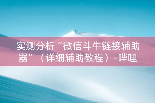 实测分析“微信斗牛链接辅助器”（详细辅助教程）-哔哩哔哩