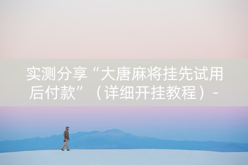 实测分享“大唐麻将挂先试用后付款”（详细开挂教程）-哔哩哔哩