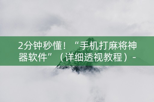 2分钟秒懂！“手机打麻将神器软件”（详细透视教程）-哔哩哔哩