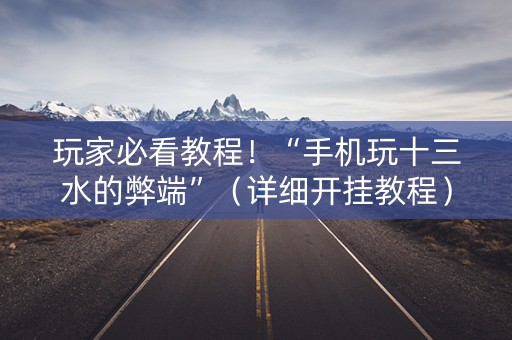 玩家必看教程！“手机玩十三水的弊端”（详细开挂教程）-哔哩哔哩
