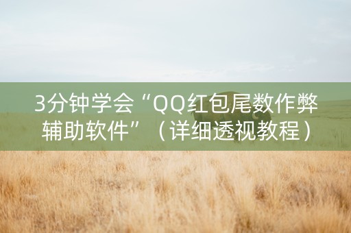 3分钟学会“QQ红包尾数作弊辅助软件”（详细透视教程）-哔哩哔哩